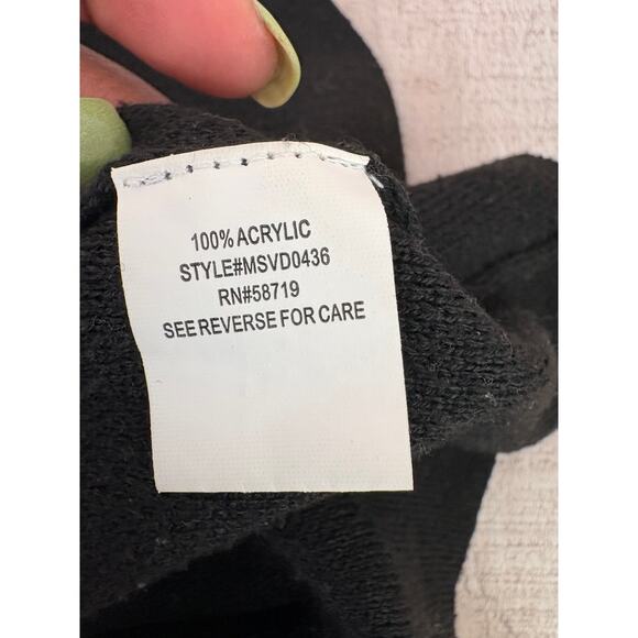 Sweater Dress Black Sz Small Knee Length Stretchy Gothic Bell Sleeve Minimalist - Picture 7 of 9